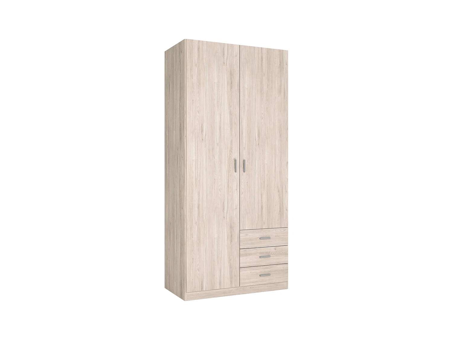 Armario Roma 2 puertas 3 cajones dormitorio color sahara moderno 216x100x53 cm
