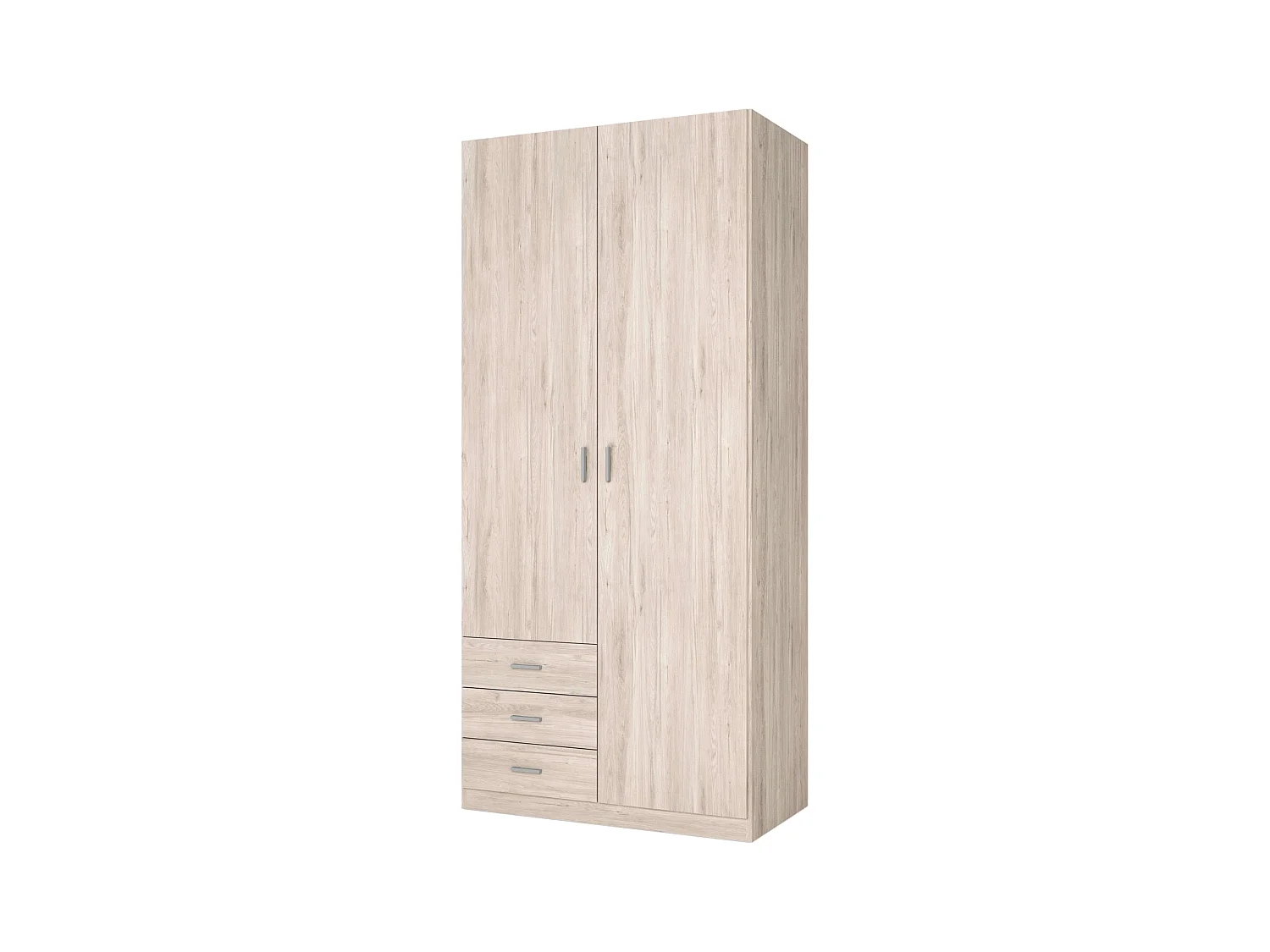 Armario Roma 2 puertas 3 cajones dormitorio color sahara moderno 216x100x53 cm