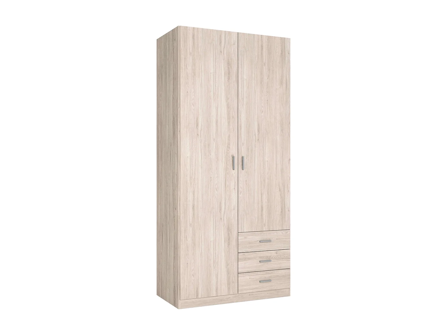 Armario Roma 2 puertas 3 cajones dormitorio color sahara moderno 216x100x53 cm