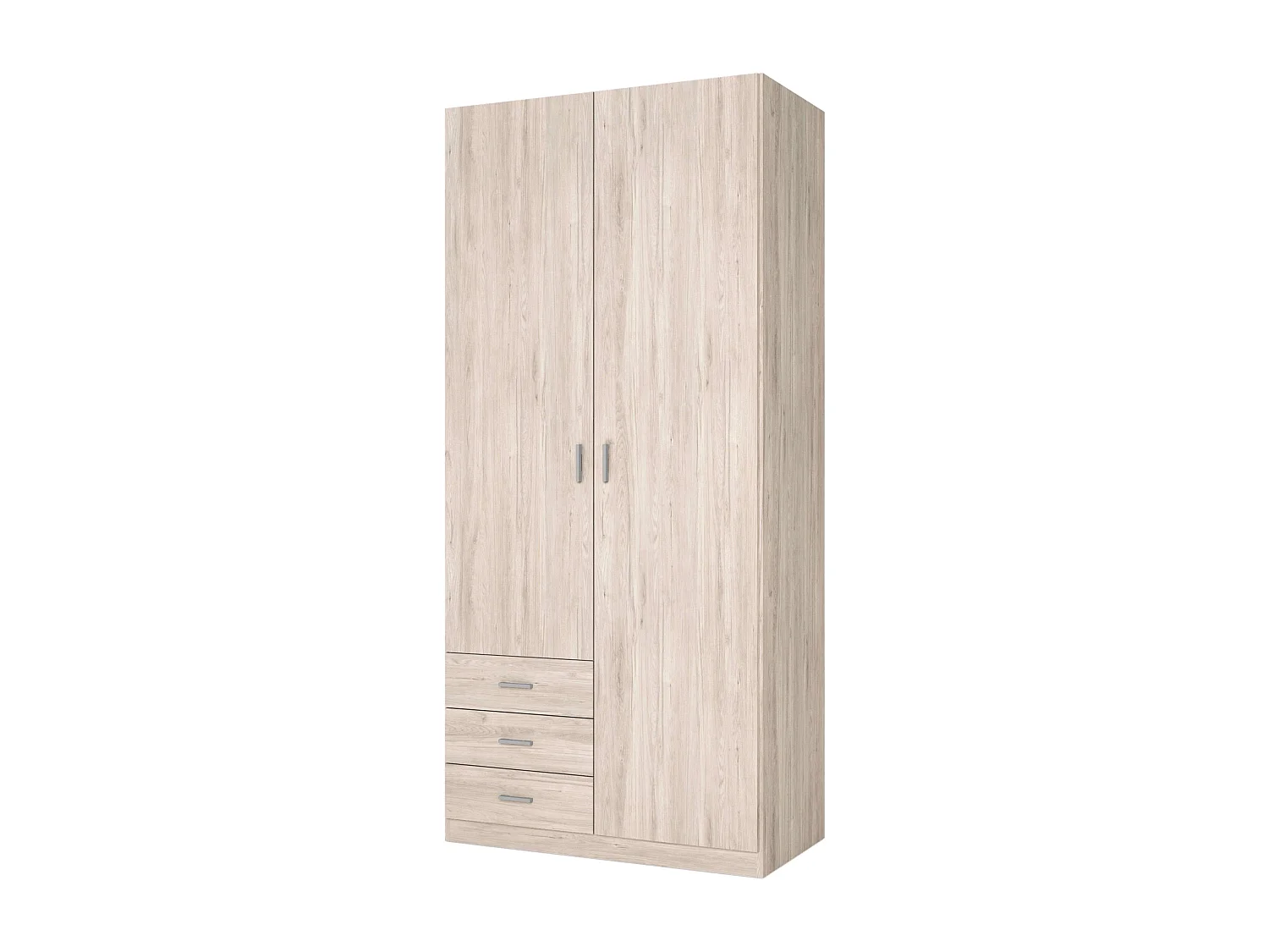 Armario Roma 2 puertas 3 cajones dormitorio color sahara moderno 216x100x53 cm