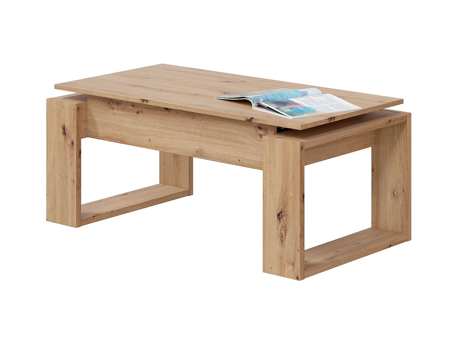 Pack de Muebles Salón Roble Nodi y Blanco Artik c/Sillas Moderno