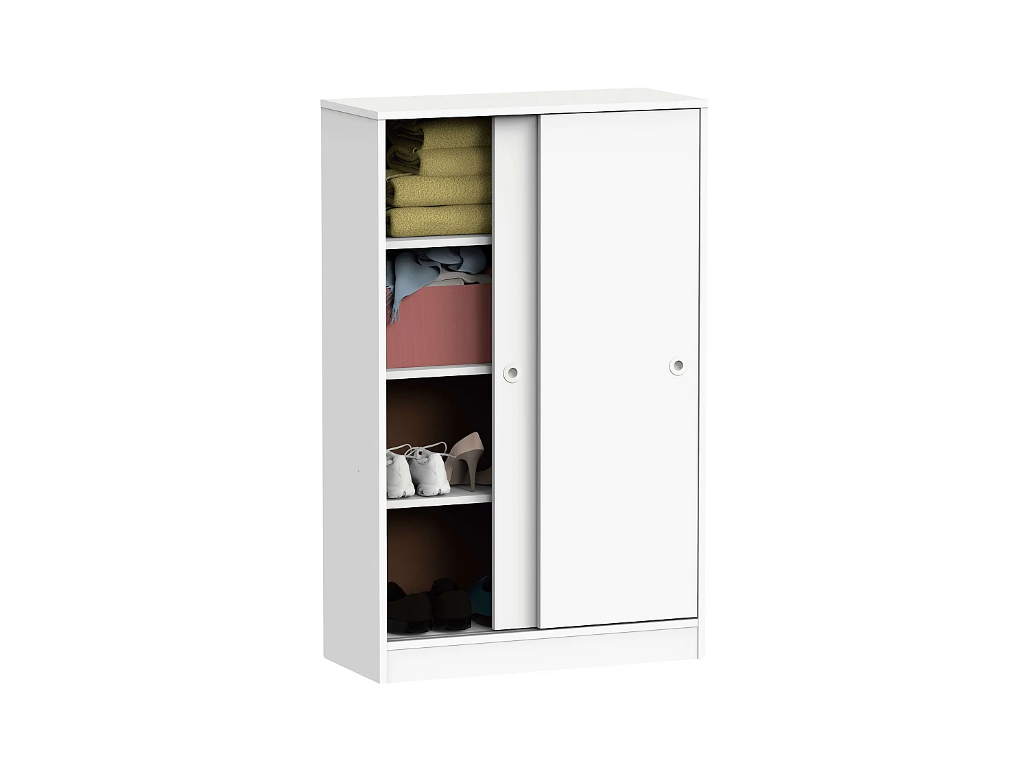 Armario Bajo Tibet Blanco Soft 2 Puertas 2 Estantes 120x74x33 cm