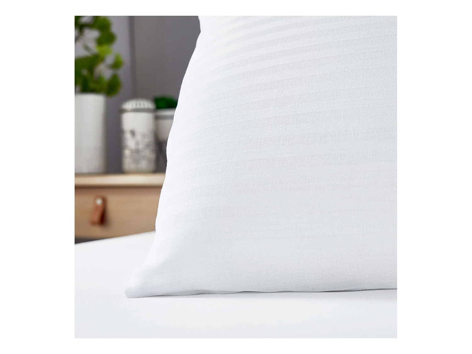 Funda almohada blanca 100% algodón antiencogimiento 75x40 cm con cremallera