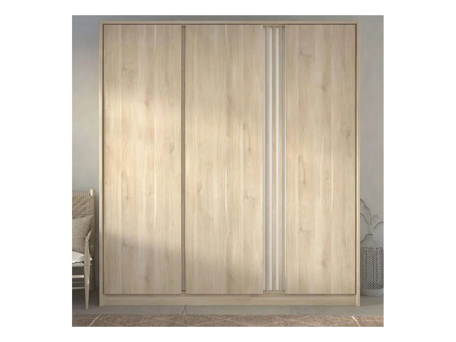 Armario Eik 3 puertas Roble Japonés 185x203 cm