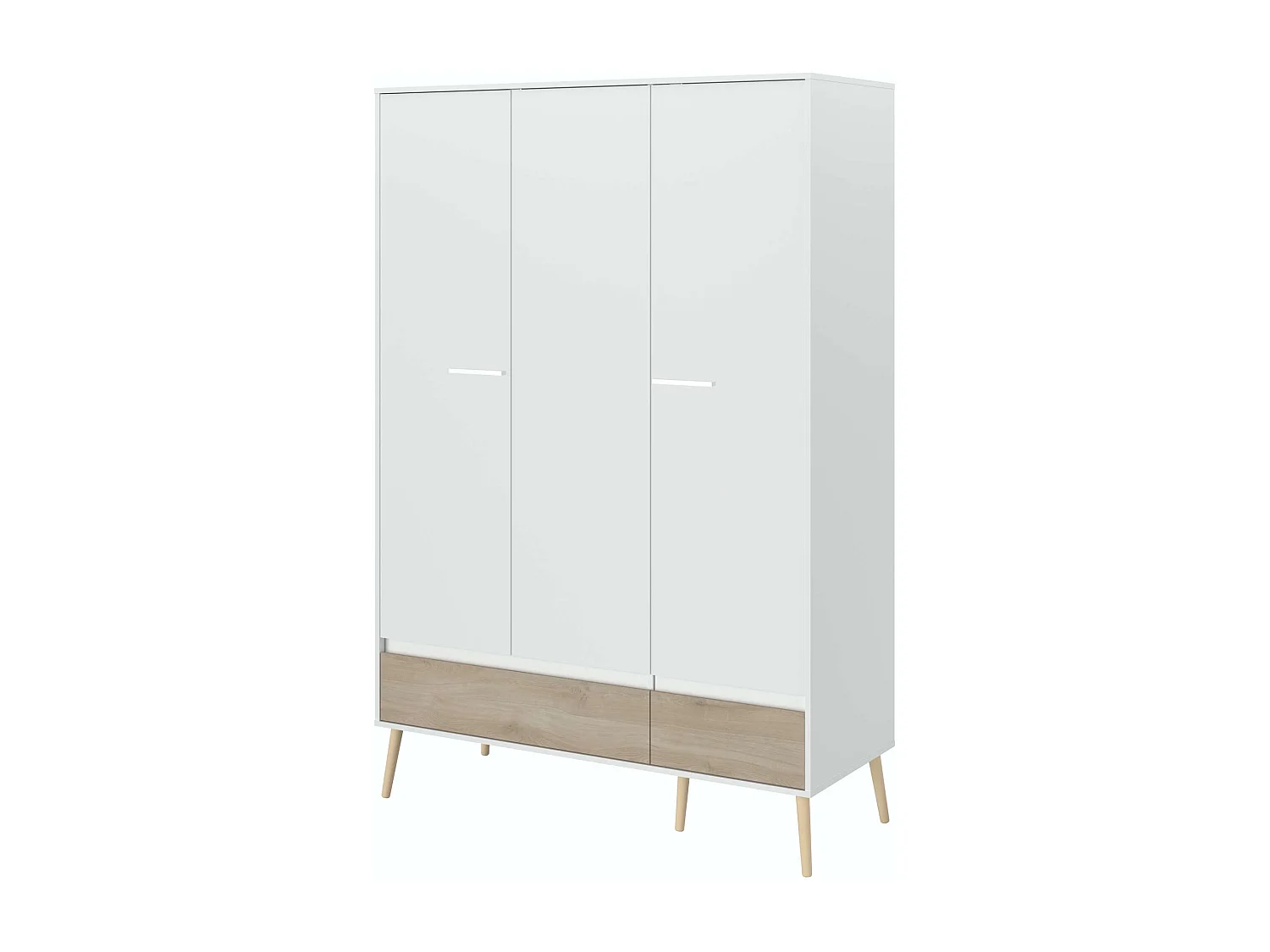 Armario Ropero Osaka 3 puertas Roble Japonés y Blanco Estilo Japandi