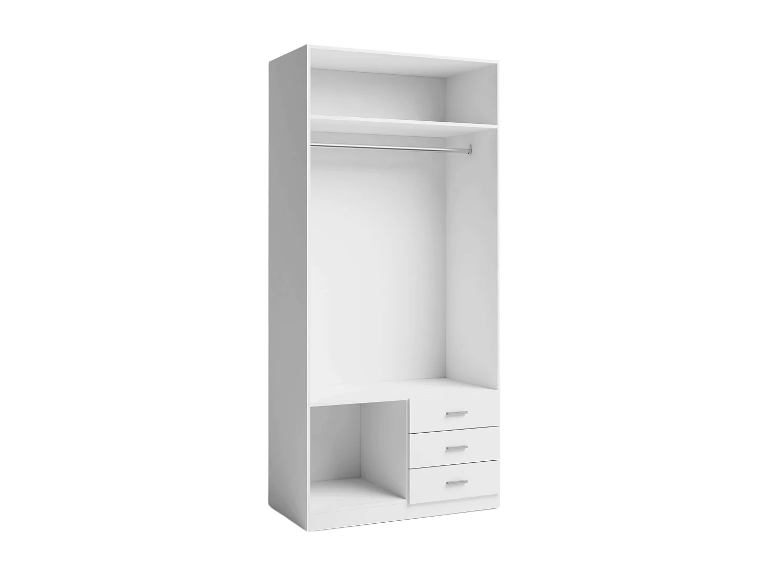 Miroytengo Armario Roma 3 cajones 2 puertas Blanco 216x100x53 cm