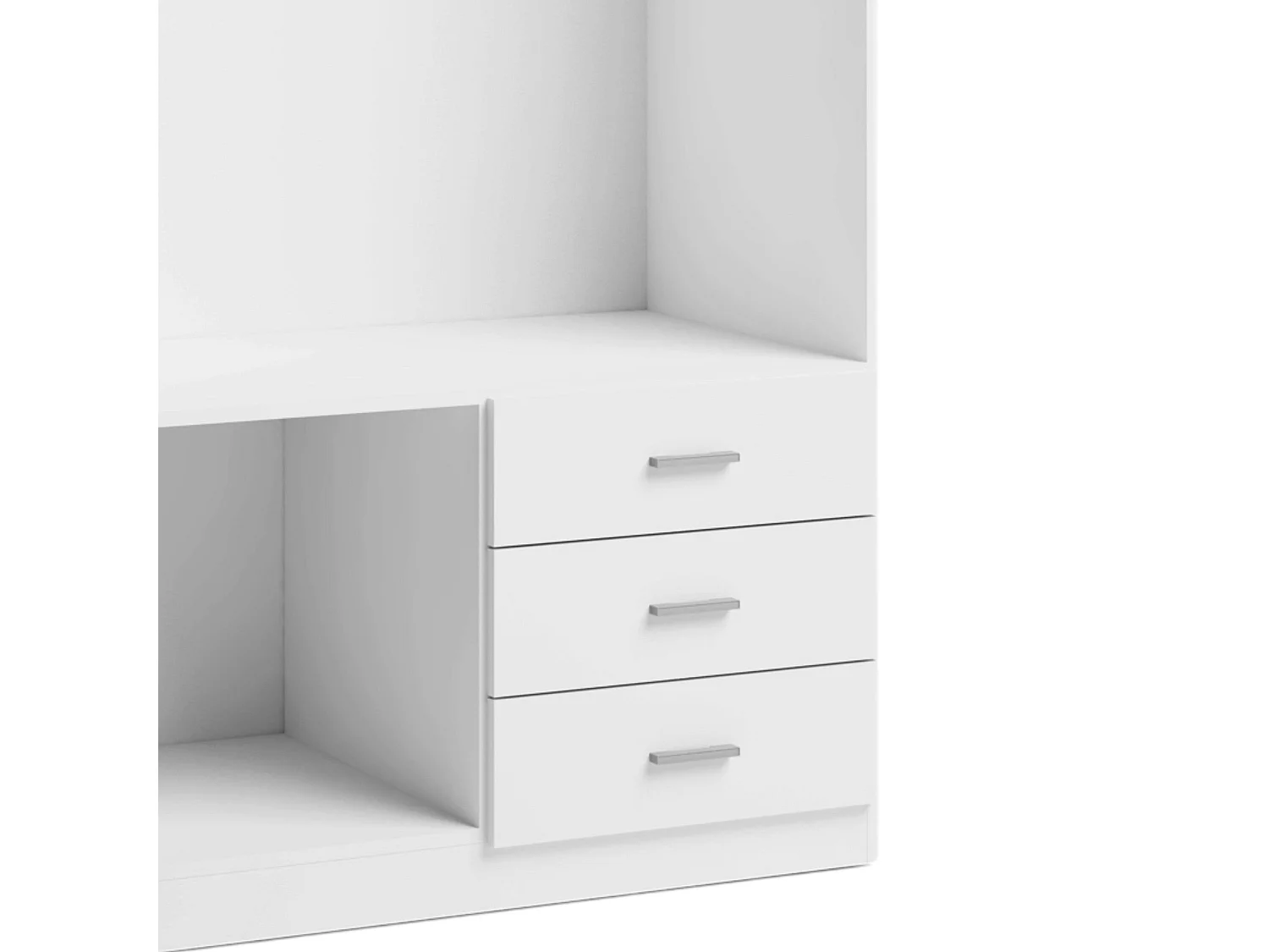 Miroytengo Armario Roma 3 cajones 2 puertas Blanco 216x100x53 cm