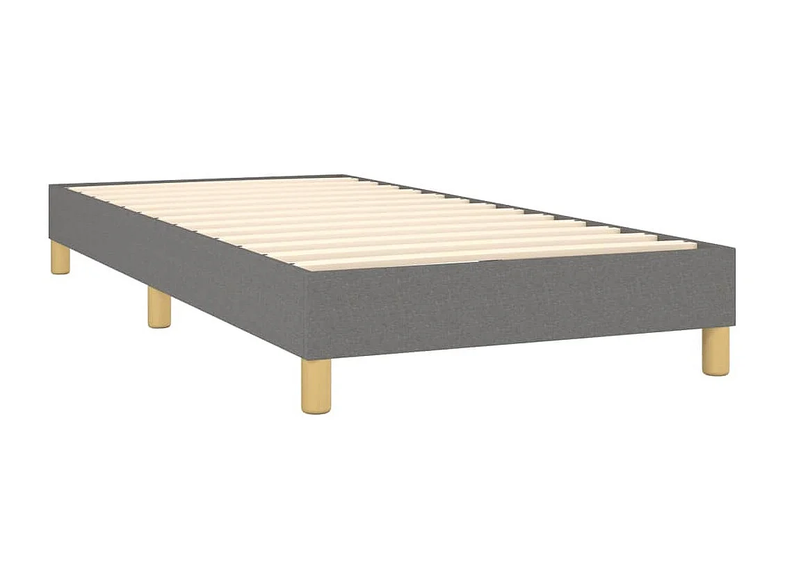Einzelbett | Bettgestell | Boxspringbett mit Matratze Dunkelgrau 80x200 cm Stoff SHL620895