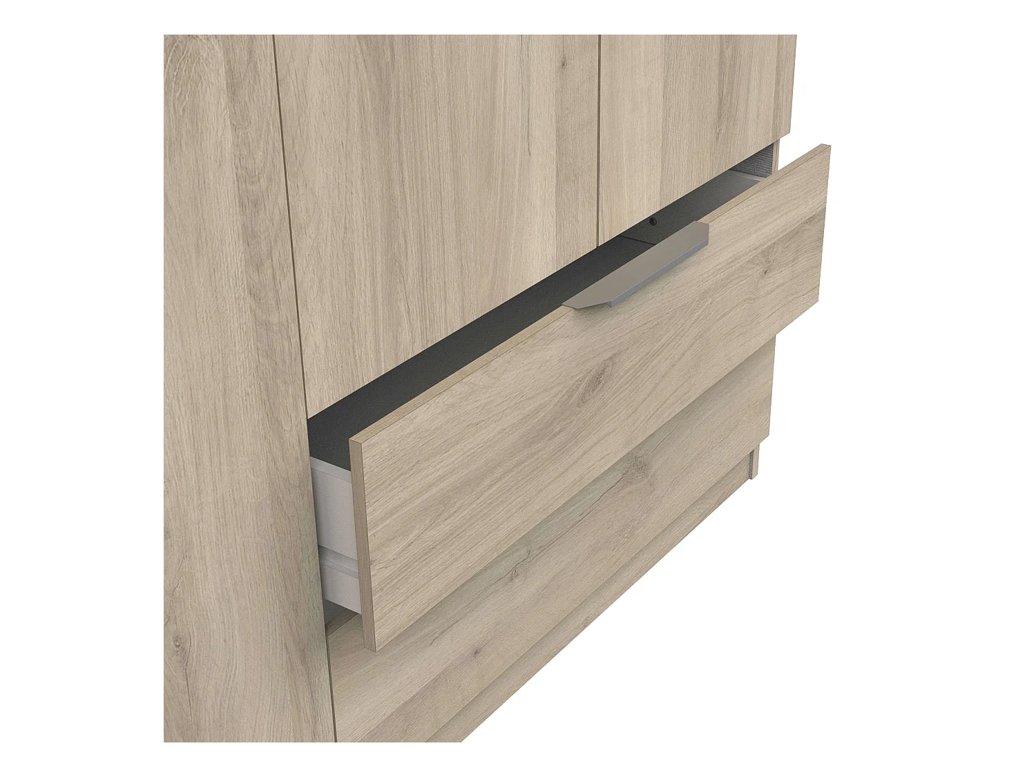 Armario Ghost 8 Puertas 2 Cajones Blanco/Roble 203x158x51 cm