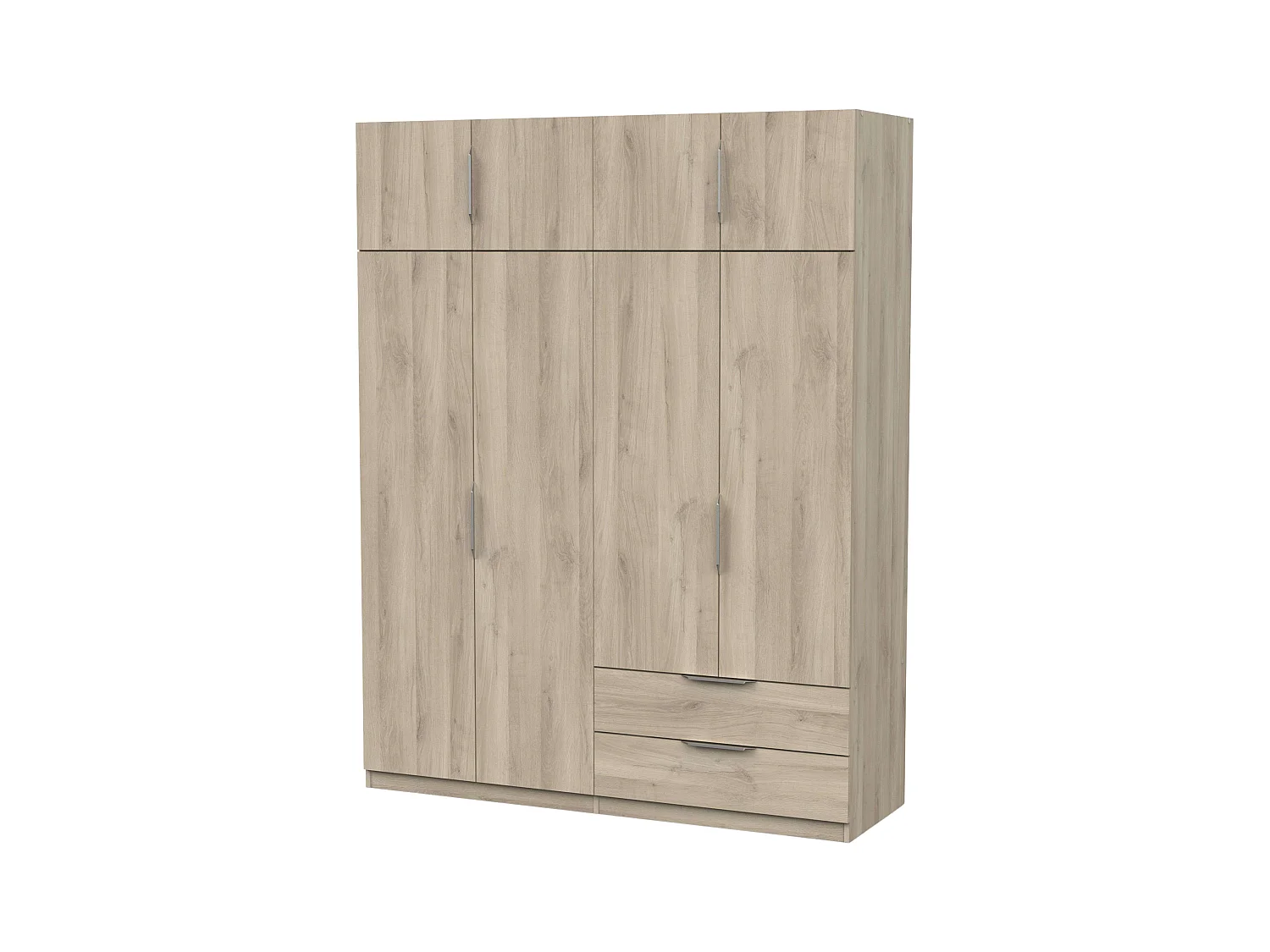 Armario Ghost 8 Puertas 2 Cajones Blanco/Roble 203x158x51 cm