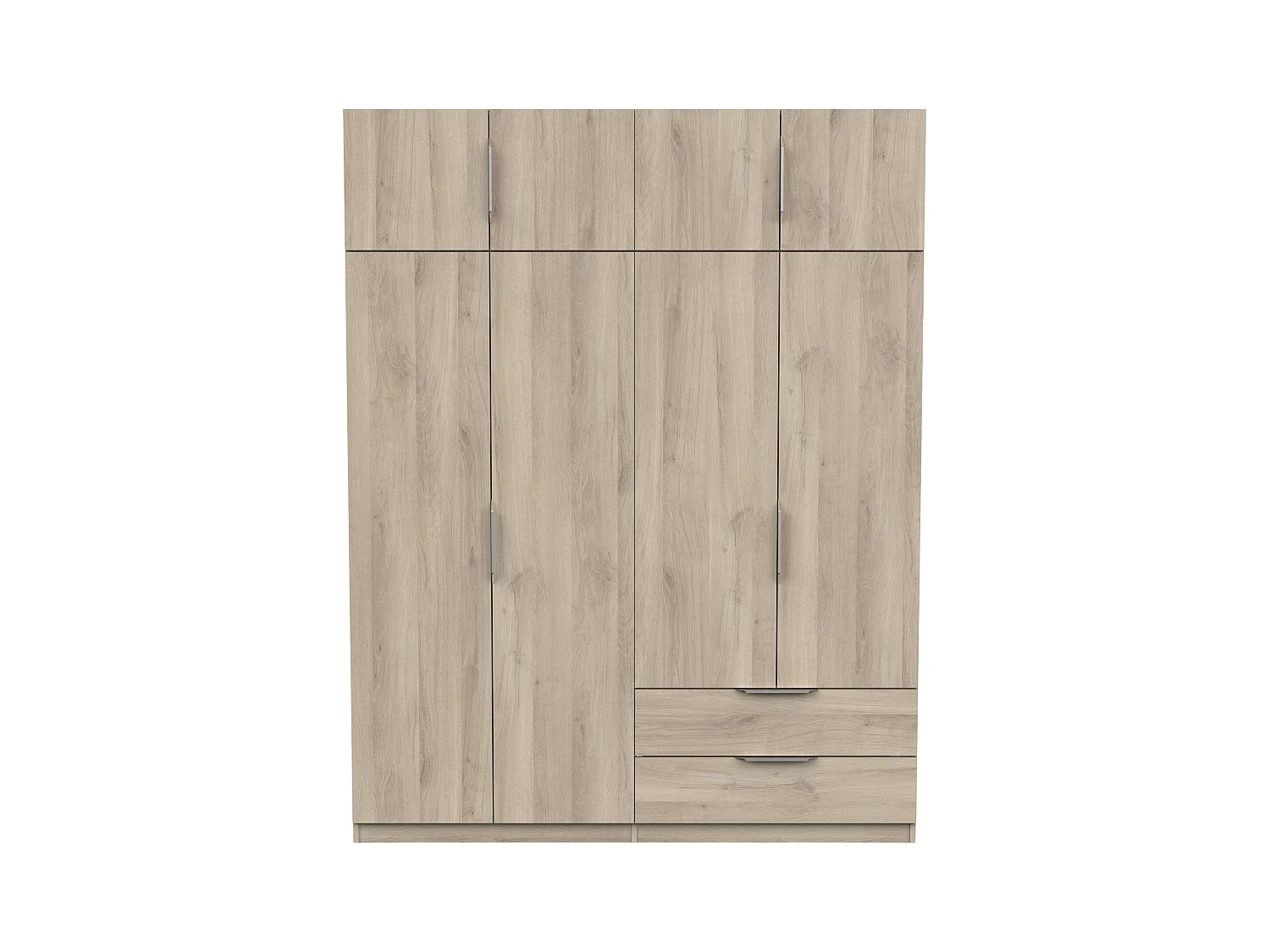 Armario Ghost 8 Puertas 2 Cajones Blanco/Roble 203x158x51 cm