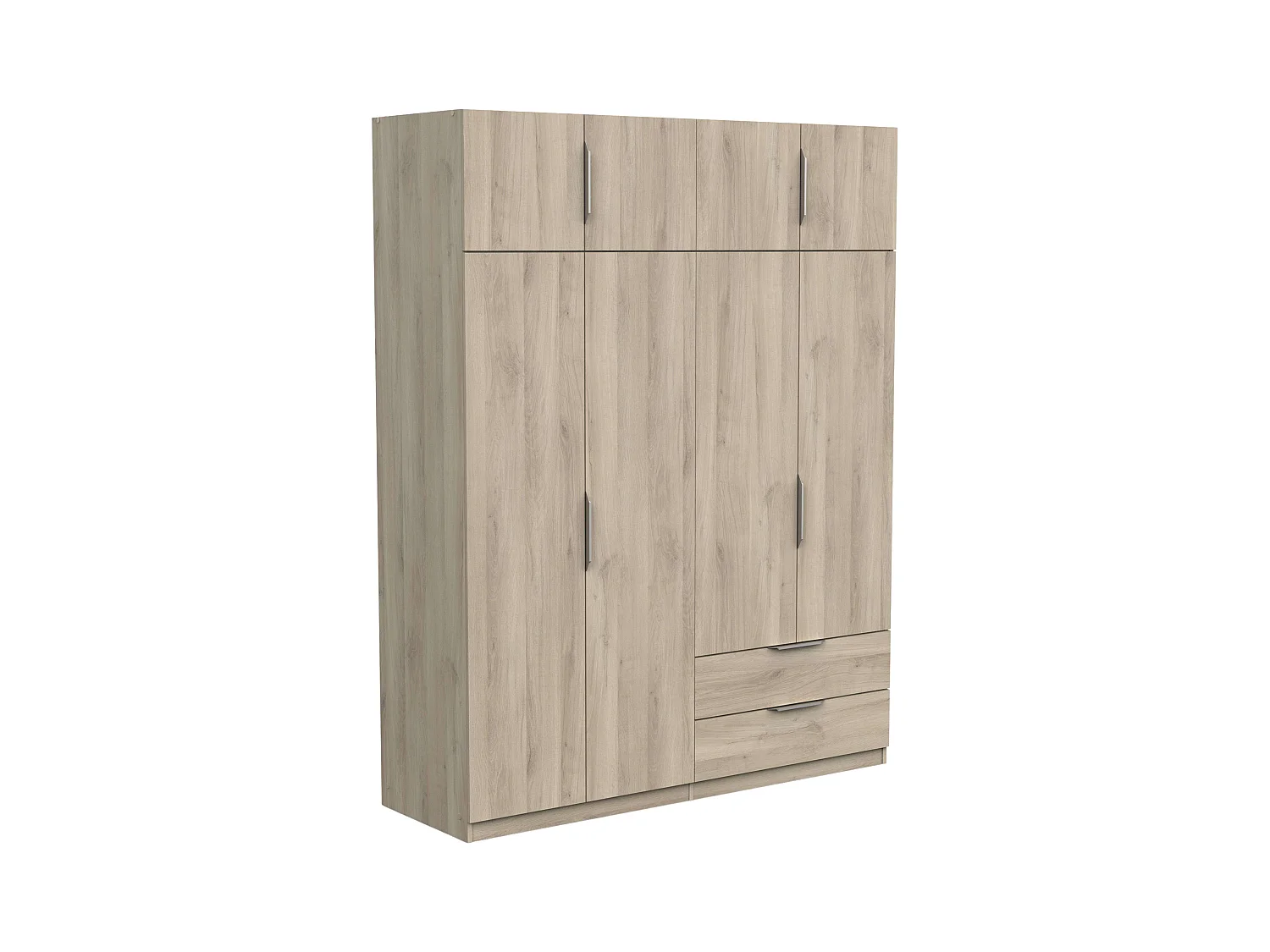 Armario Ghost 8 Puertas 2 Cajones Blanco/Roble 203x158x51 cm