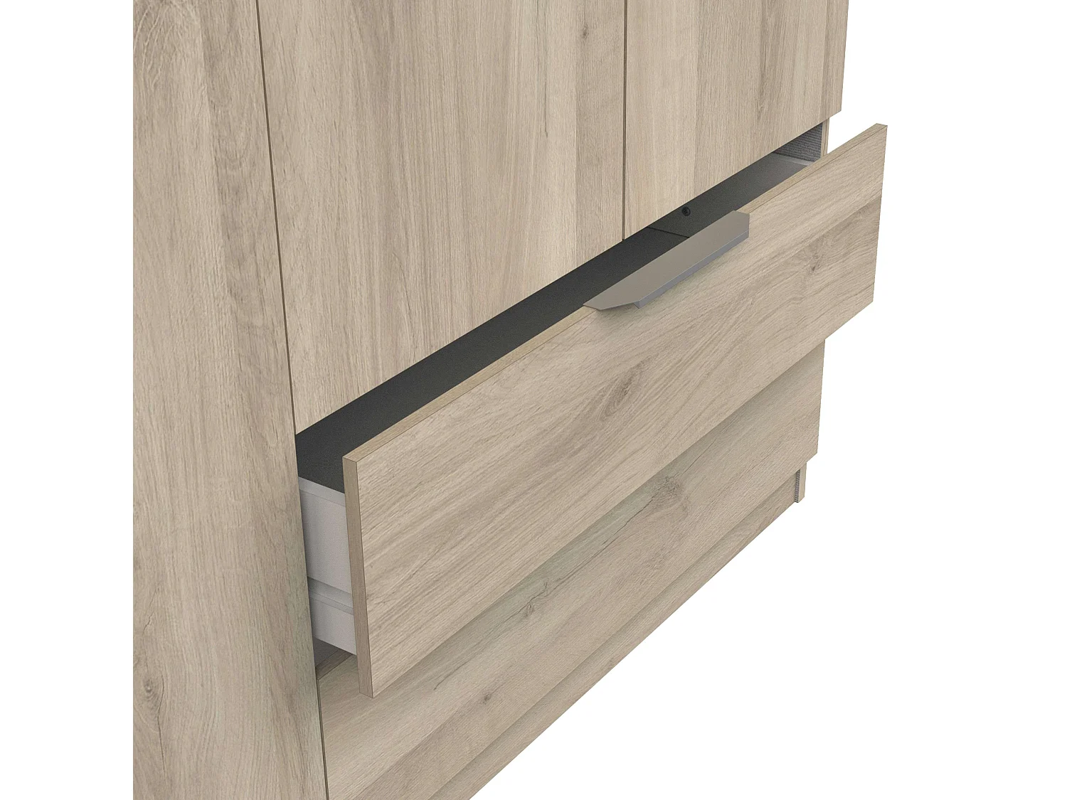 Armario Ghost 8 Puertas 2 Cajones Blanco/Roble 203x158x51 cm