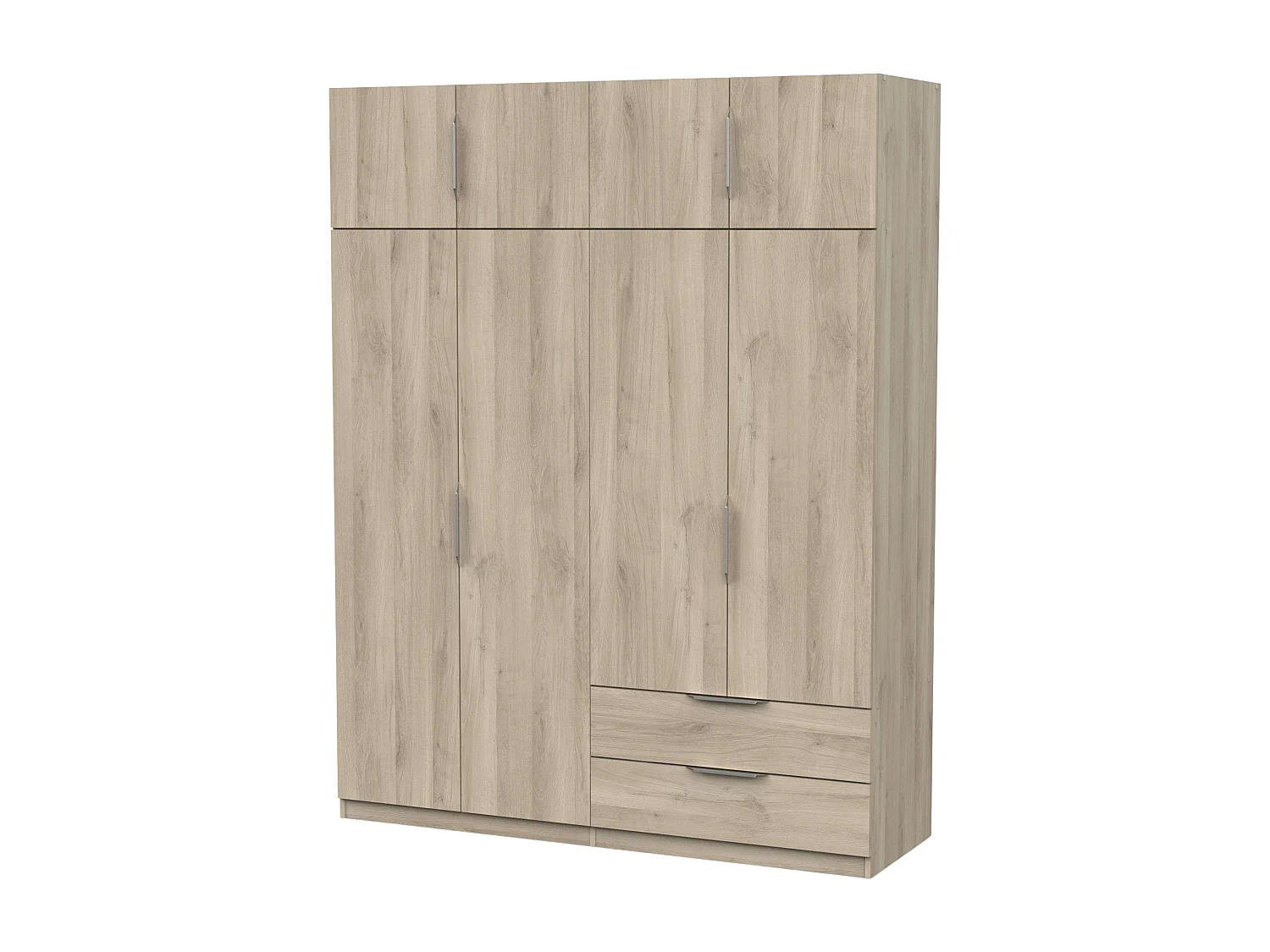 Armario Ghost 8 Puertas 2 Cajones Blanco/Roble 203x158x51 cm