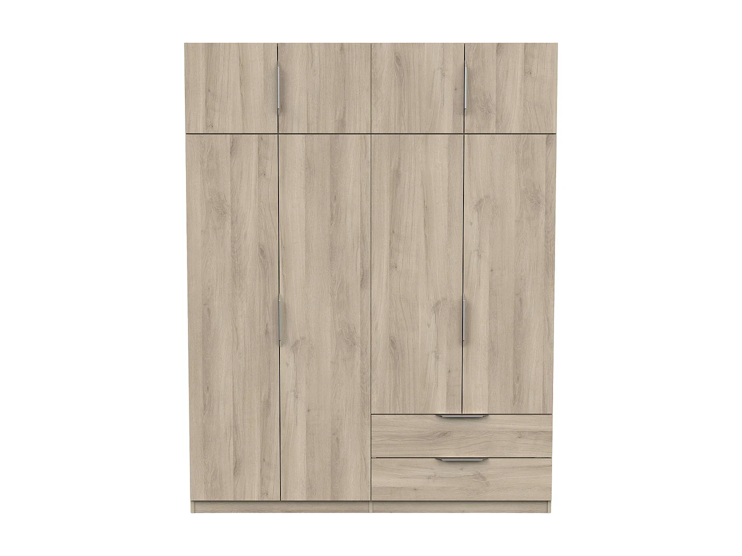 Armario Ghost 8 Puertas 2 Cajones Blanco/Roble 203x158x51 cm