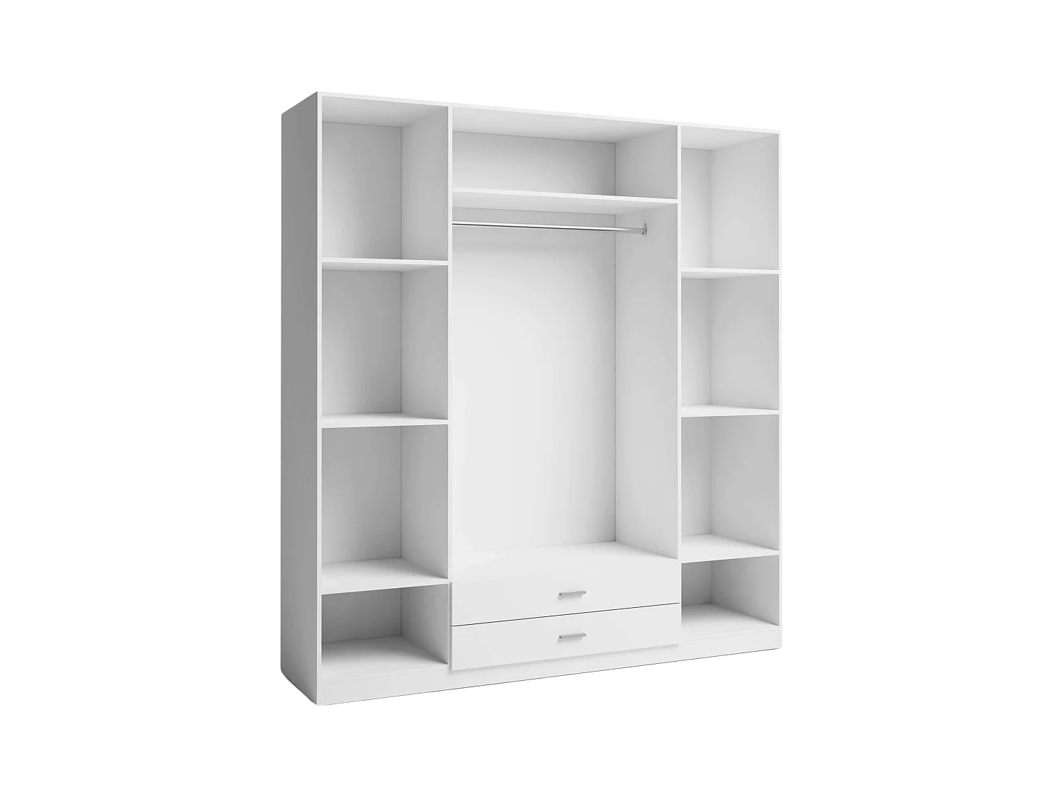 Armario Ropero Roma 4 Puertas 2 Cajones Blanco Mate 216x198x53 cm