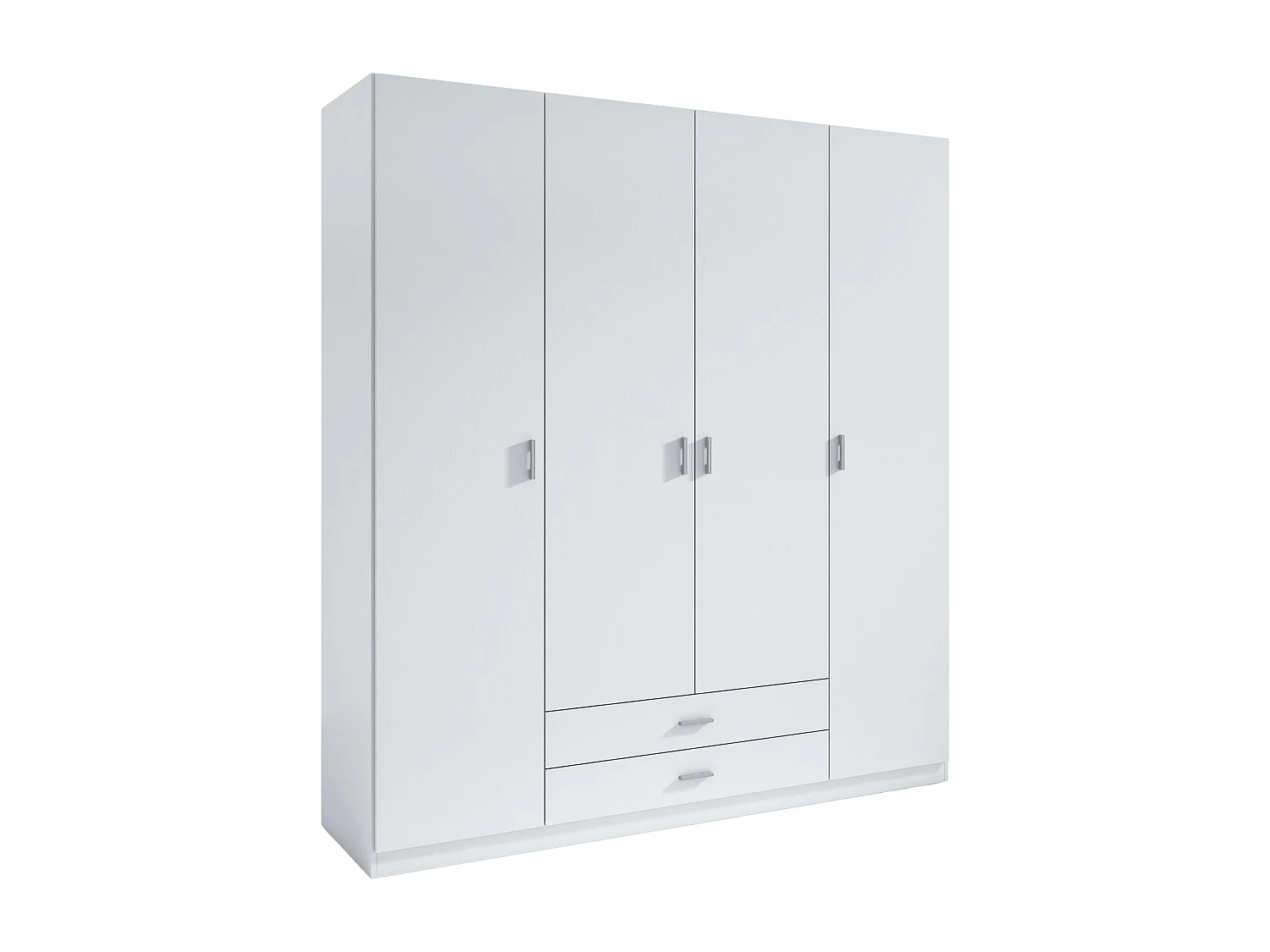 Armario Ropero Roma 4 Puertas 2 Cajones Blanco Mate 216x198x53 cm