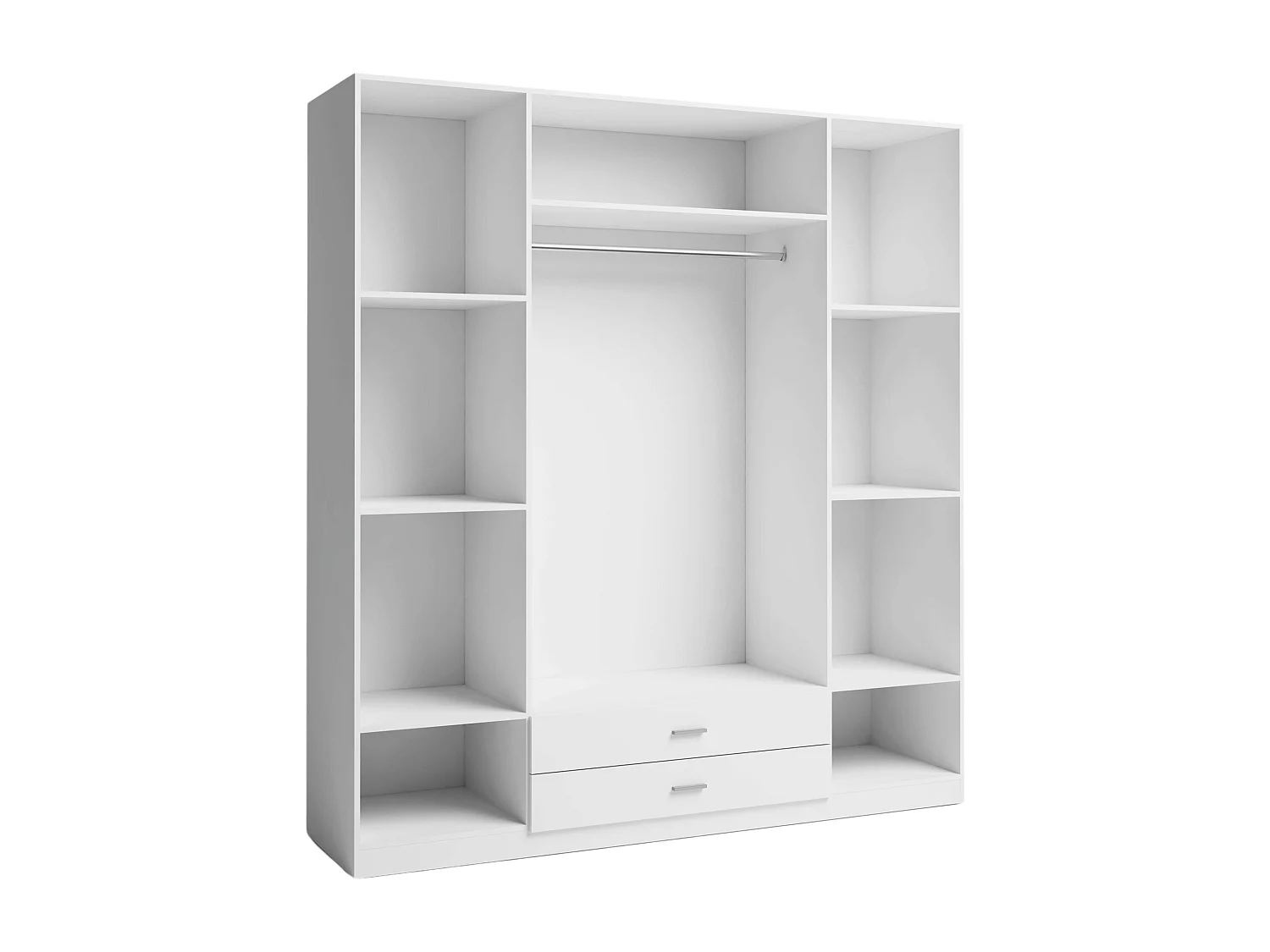 Armario Ropero Roma 4 Puertas 2 Cajones Blanco Mate 216x198x53 cm