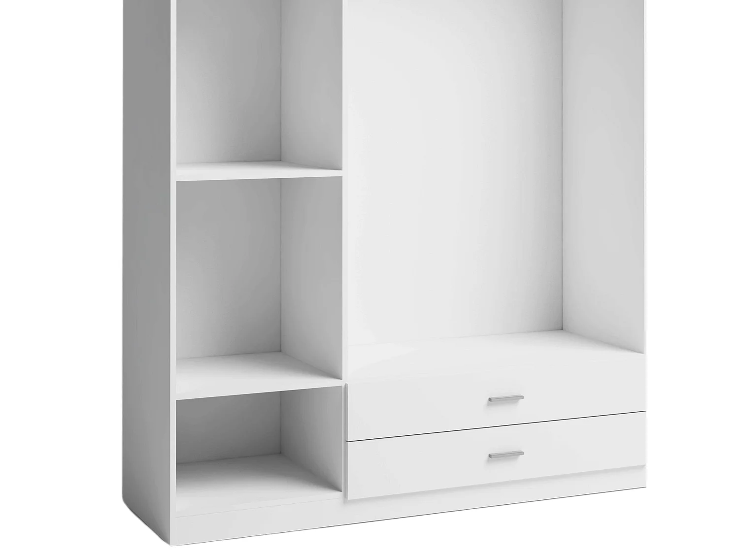Armario Ropero Roma 4 Puertas 2 Cajones Blanco Mate 216x198x53 cm