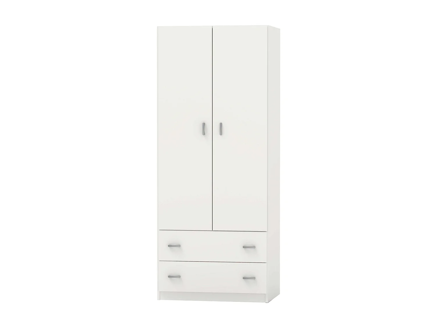 Armario Juvenil Turín 2 Cajones Blanco Brillo 74x180 cm