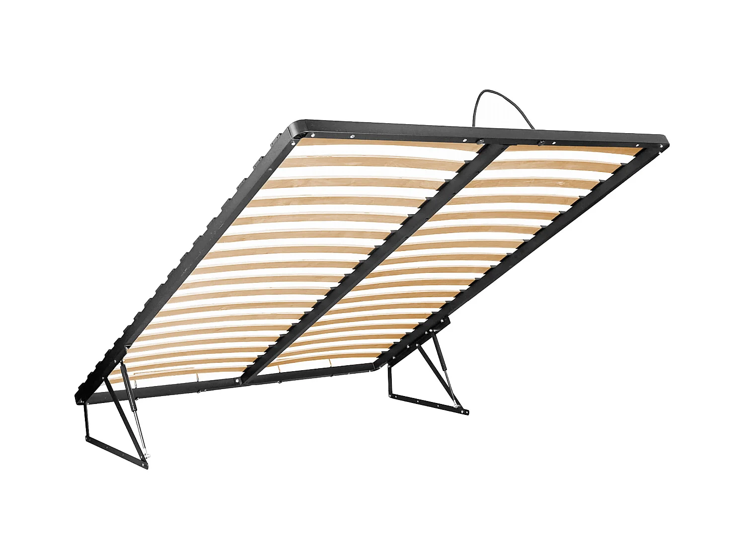 Lit coffre 160 x 200 cm - Avec chevets et LEDs - Coloris : Beige et Naturel + Matelas - DARTAGNO