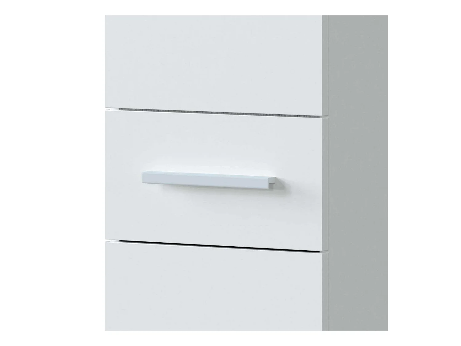 Colonne contemporaine Athena 2 portes 1 tiroir Blanc brillant 182 x 35 x 31 cm
