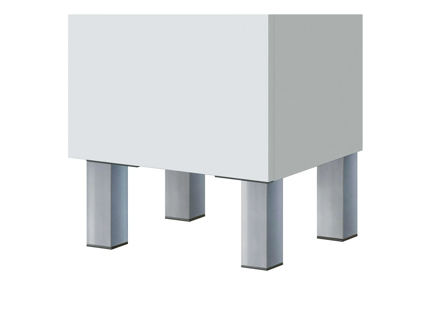 Colonne contemporaine Athena 2 portes 1 tiroir Blanc brillant 182 x 35 x 31 cm