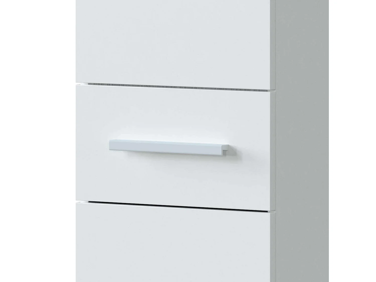 Colonne contemporaine Athena 2 portes 1 tiroir Blanc brillant 182 x 35 x 31 cm