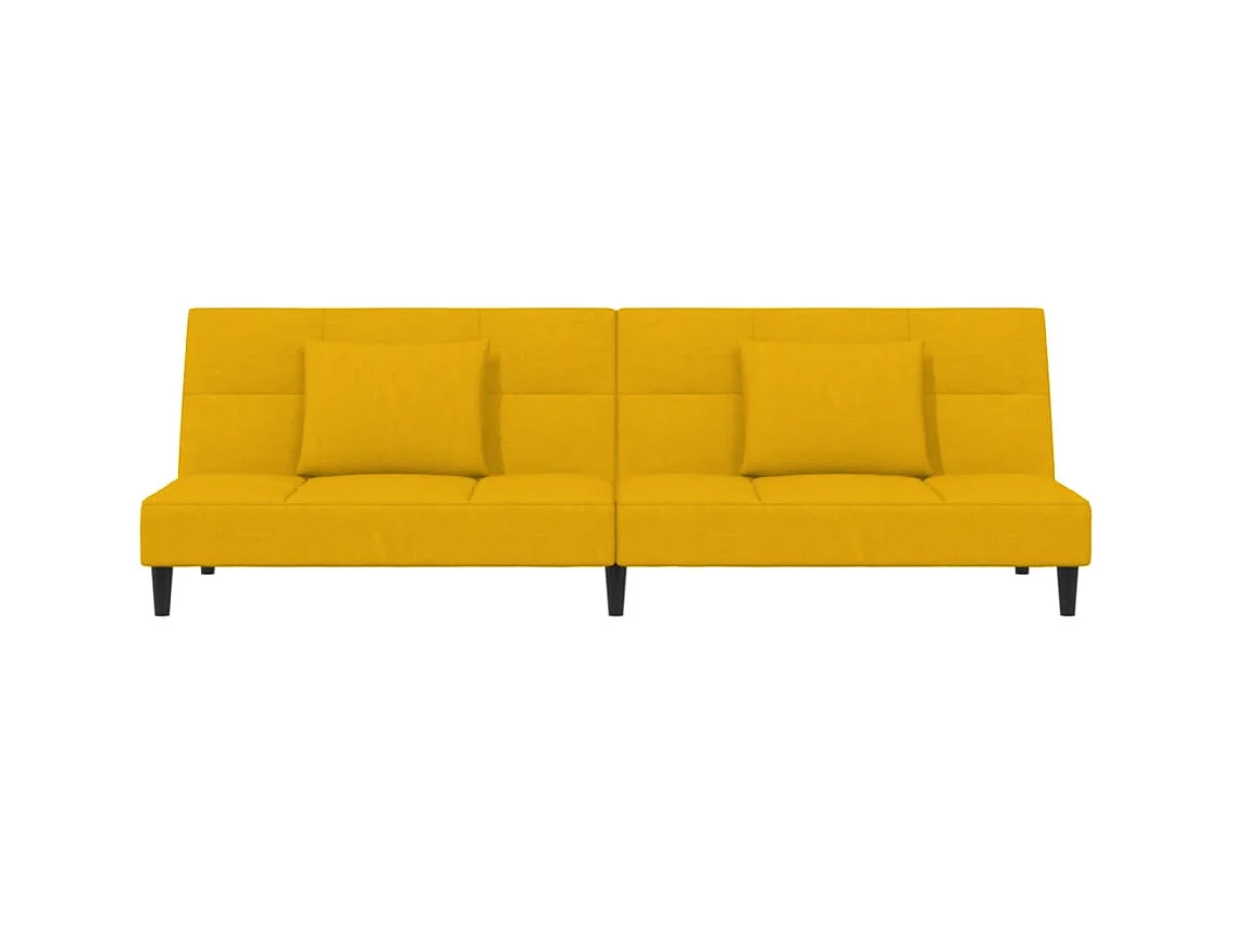 Sofá cama de 2 plazas con dos almohadas Terciopelo Amarillo