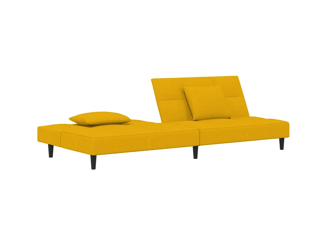 Sofá cama de 2 plazas con dos almohadas Terciopelo Amarillo