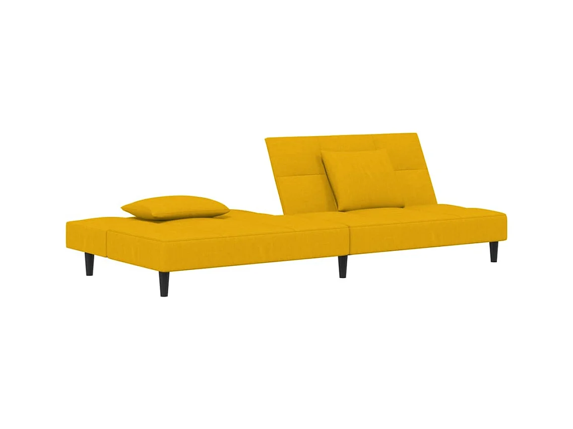 Sofá cama de 2 plazas con dos almohadas Terciopelo Amarillo