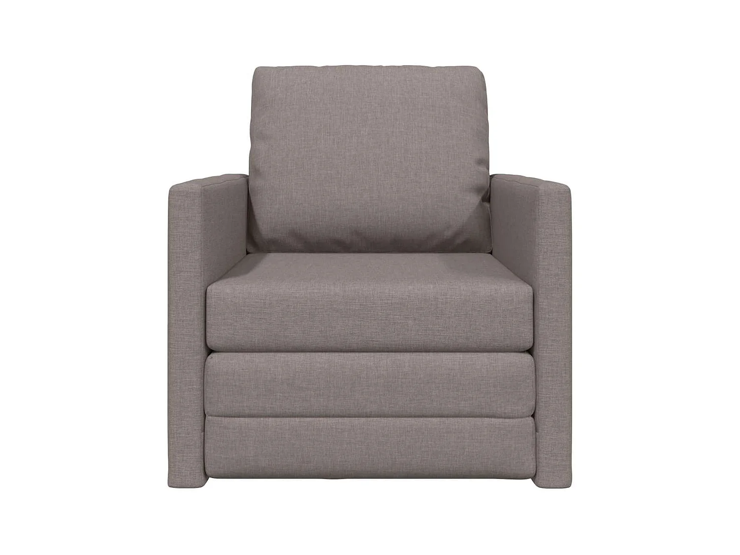 Divano letto con cuscino in tessuto color tortora 74 x 77 x 81 cm