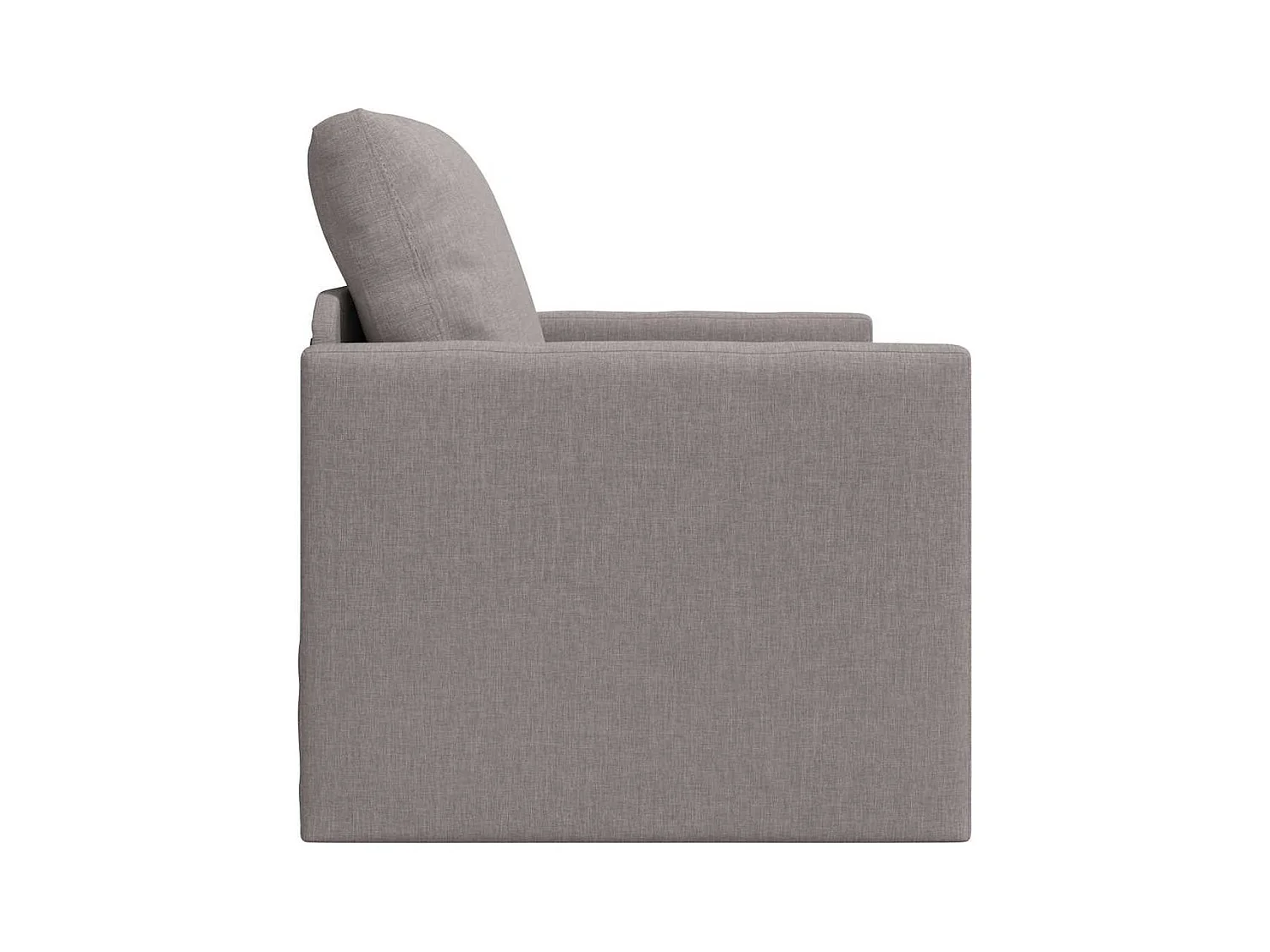 Divano letto con cuscino in tessuto color tortora 74 x 77 x 81 cm