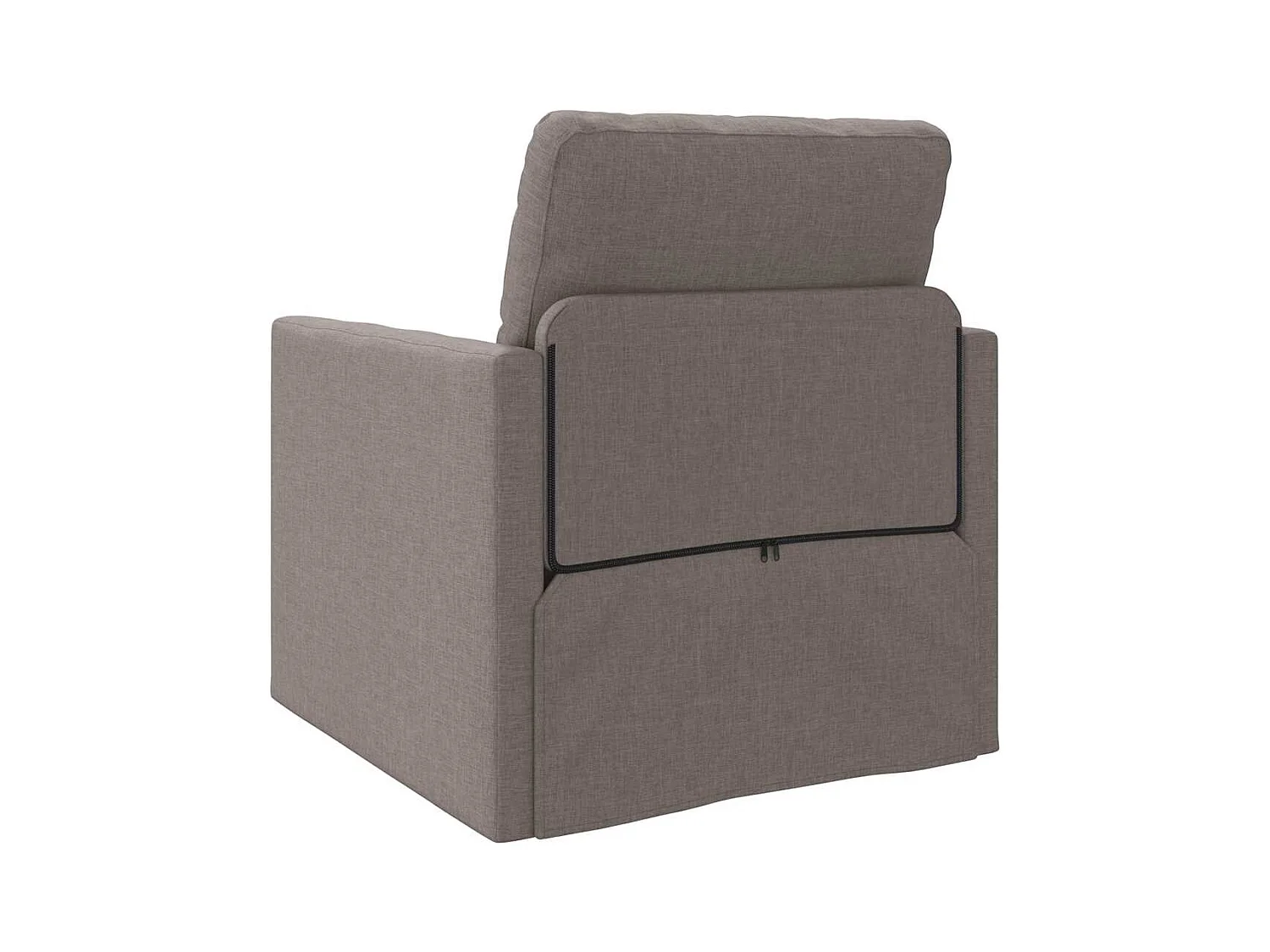 Divano letto con cuscino in tessuto color tortora 74 x 77 x 81 cm