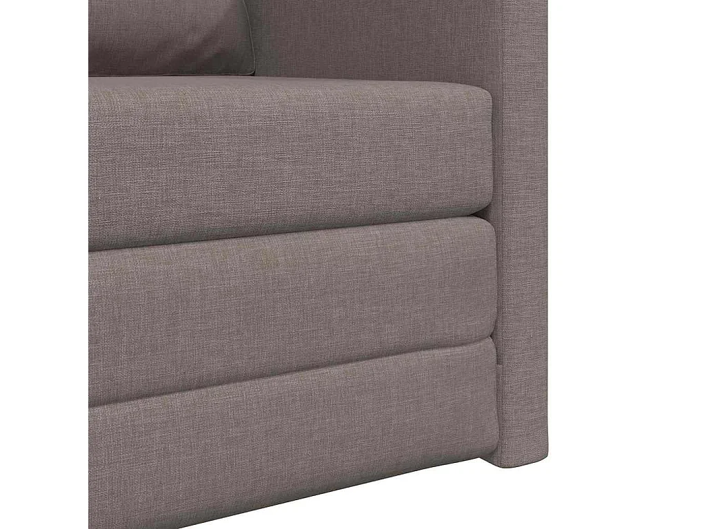Canapé-lit avec coussin Taupe 74 x 77 x 81 cm tissu