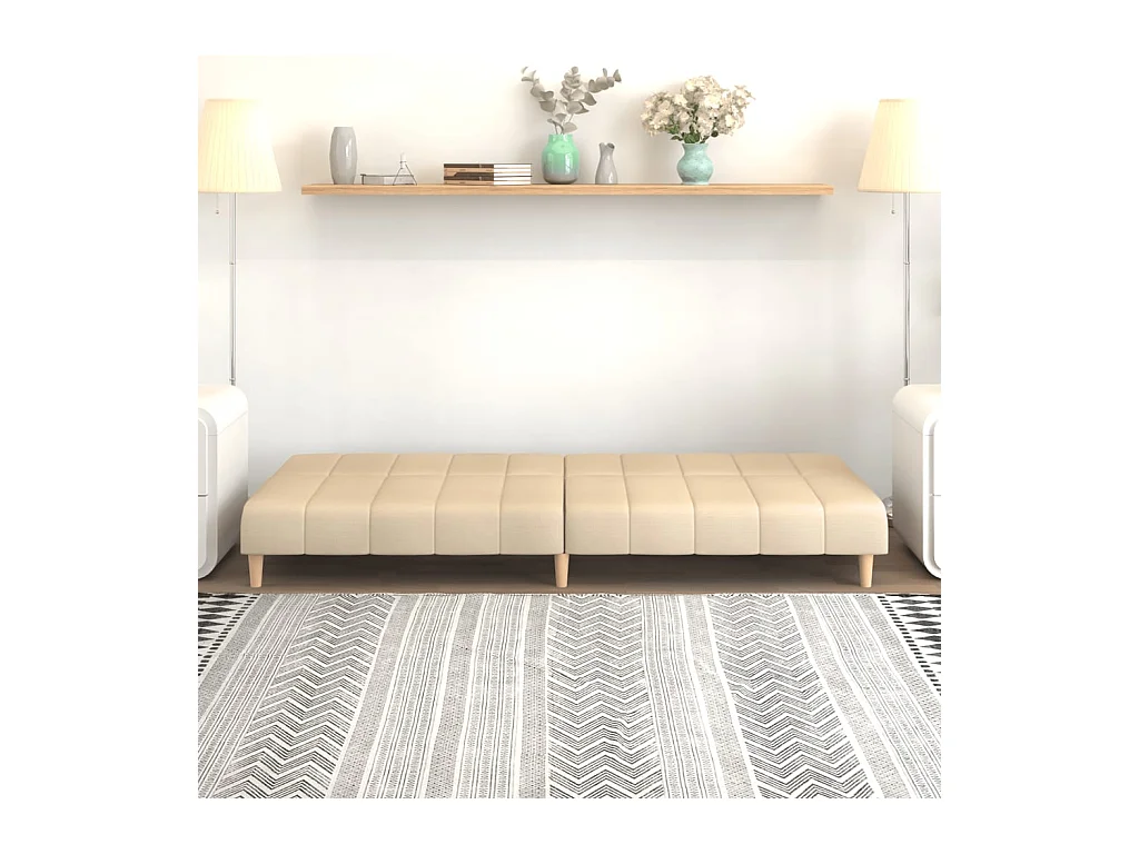 2-Sitzer-Schlafsofa aus cremefarbenem Stoff