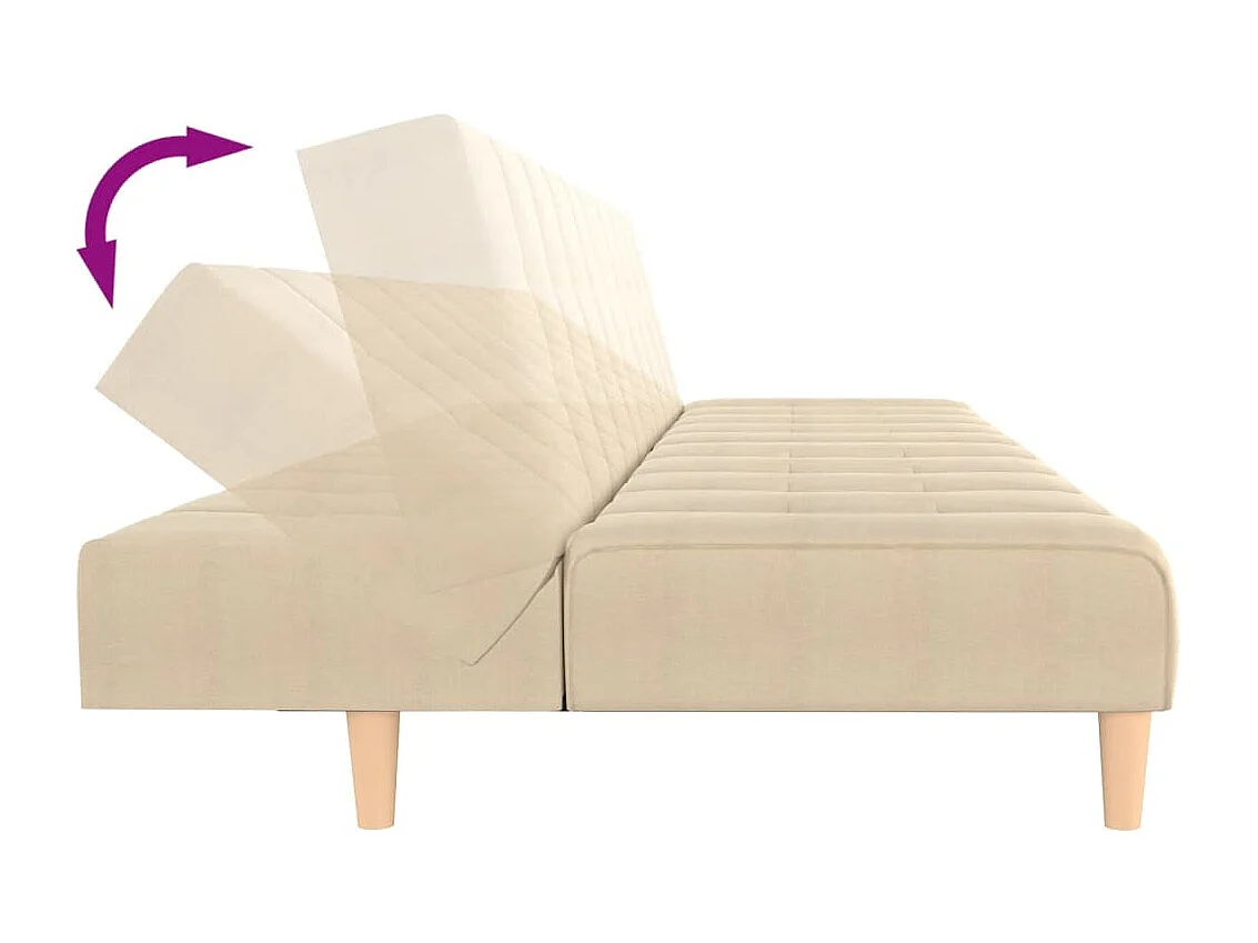 Sofá cama de 2 plazas de tela color crema