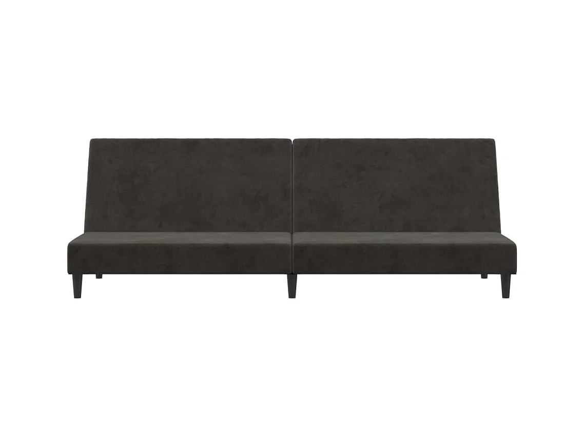 Divano letto a 2 posti in velluto grigio scuro