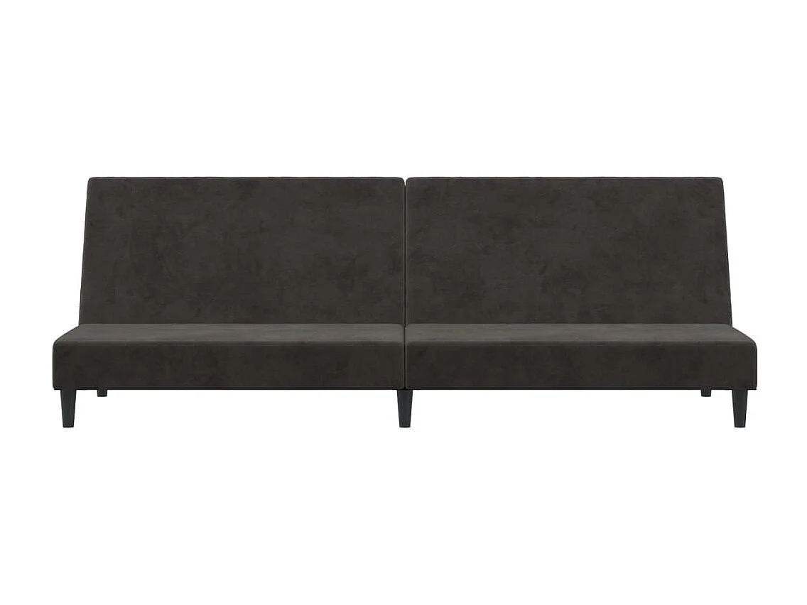 Sofá cama de 2 plazas de terciopelo gris oscuro