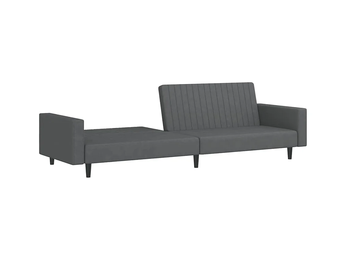 Sofá cama de 2 plazas de terciopelo gris oscuro