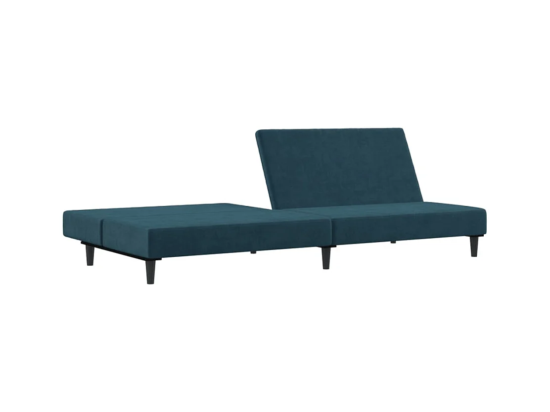 Blaues 2-Sitzer-Schlafsofa aus Samt
