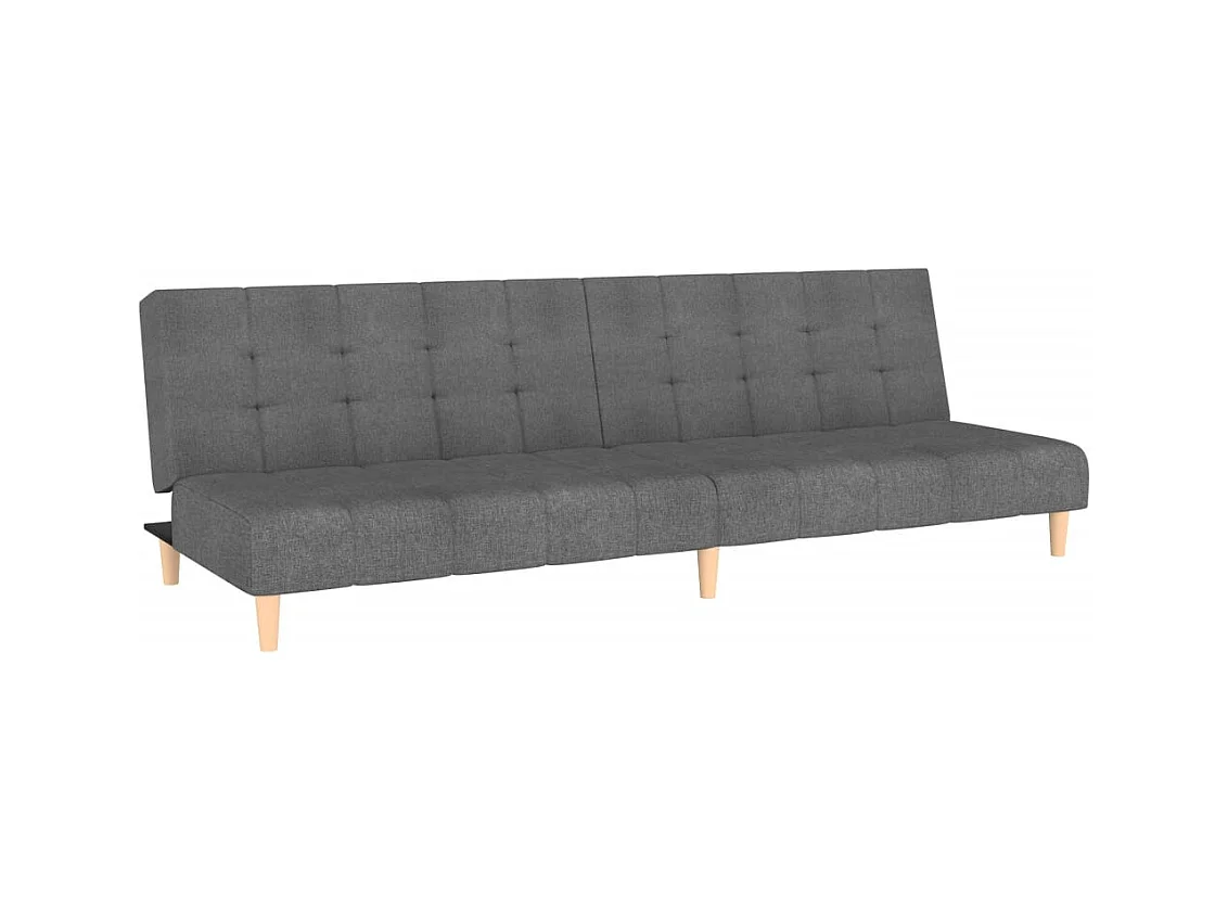 Tweezits slaapbank in lichtgrijze stof