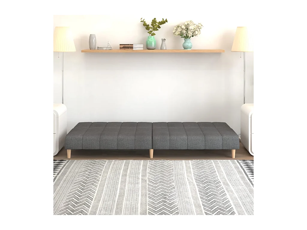 Tweezits slaapbank in lichtgrijze stof