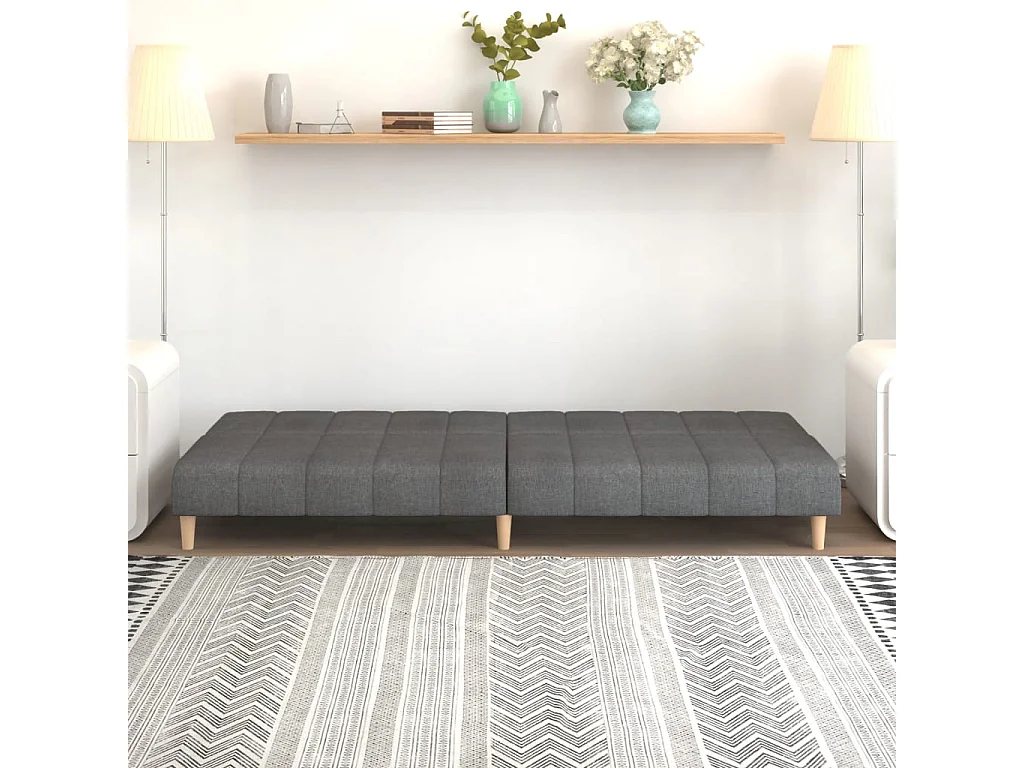 Sofá cama de 2 plazas de tela gris claro