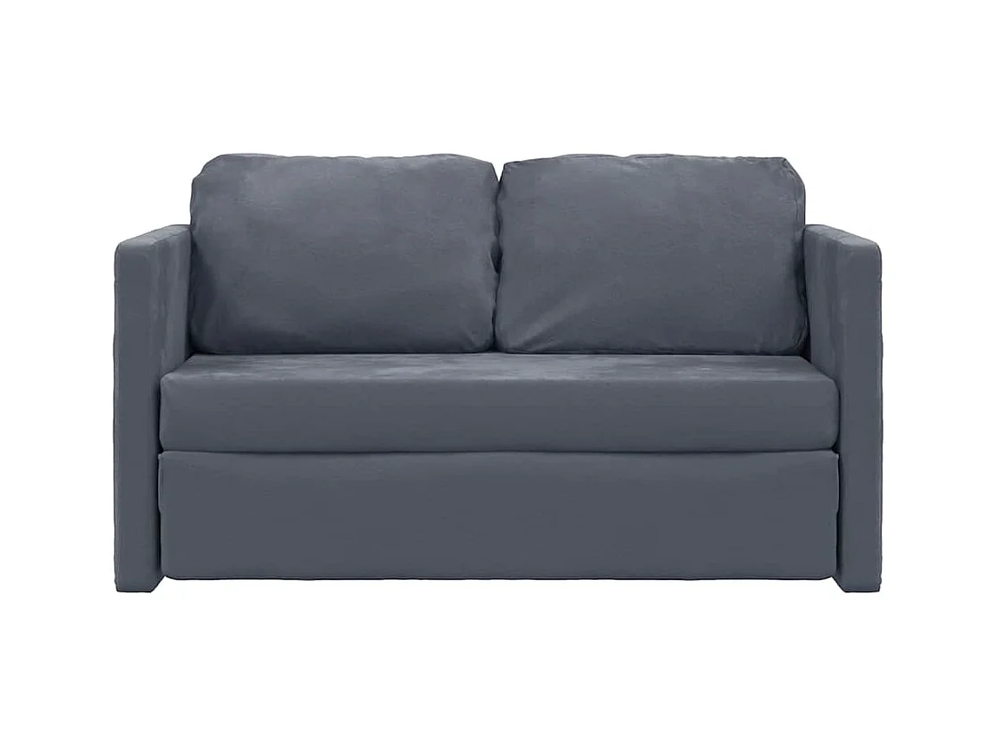 in 1 Schlafsofa dunkelgrau 122x204x55 cm Samt