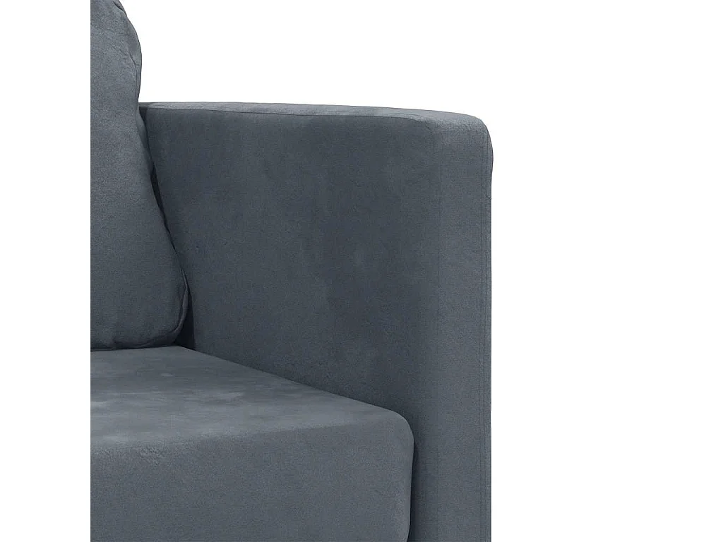 in 1 Schlafsofa dunkelgrau 122x204x55 cm Samt