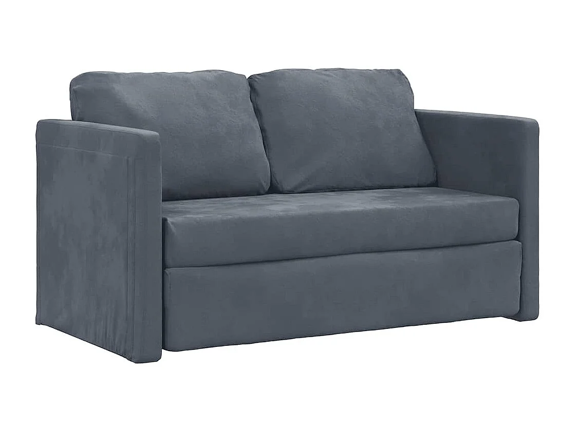 Canapé-lit 2 en 1 gris foncé 122x204x55 cm velours