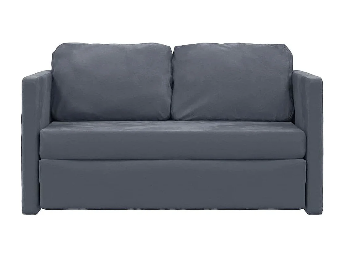 Canapé-lit 2 en 1 gris foncé 122x204x55 cm velours