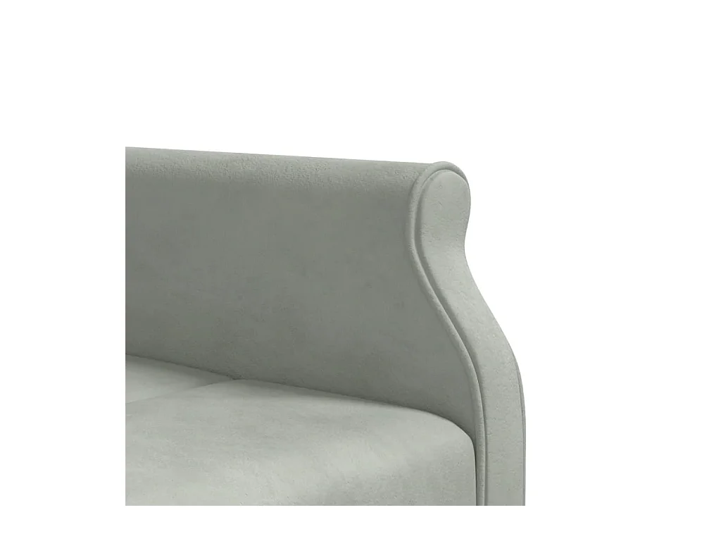 Lichtgrijze L-vormige slaapbank 271x140x70 cm fluweel