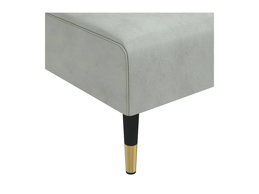 Lichtgrijze L-vormige slaapbank 271x140x70 cm fluweel